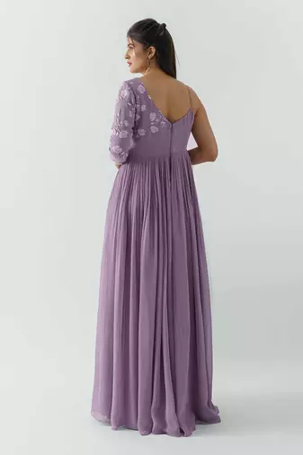 Mauve georgette gown
