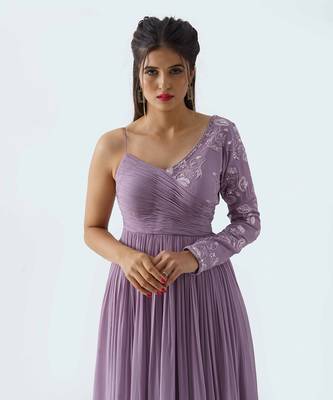 Mauve georgette gown 4