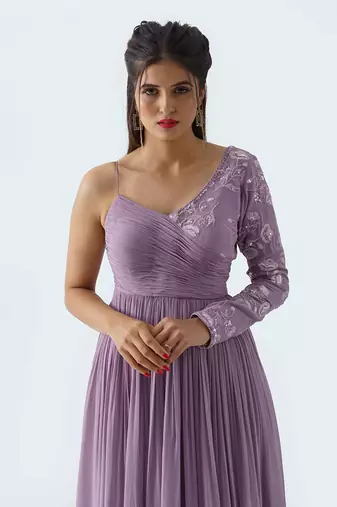 Mauve georgette gown