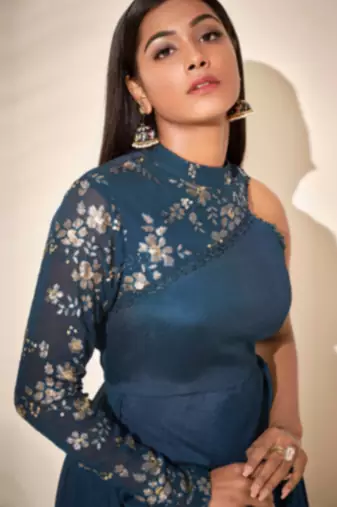 Turquoise blue drape dress