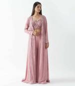 Pink flared pants set