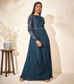 Turquoise drape dress