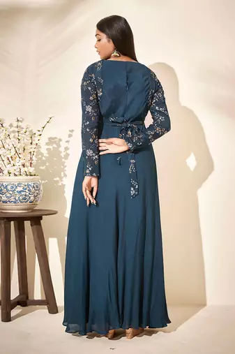 Turquoise drape dress