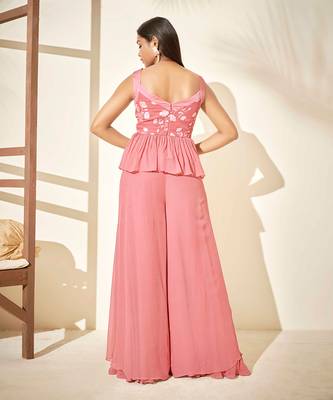 Pink flared pant set 4