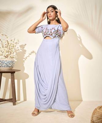 Light blue georgette dress 1