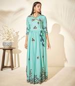 Pistachio georgette crepe dress