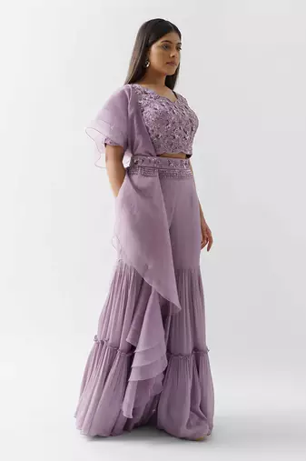 Mauve sharara set