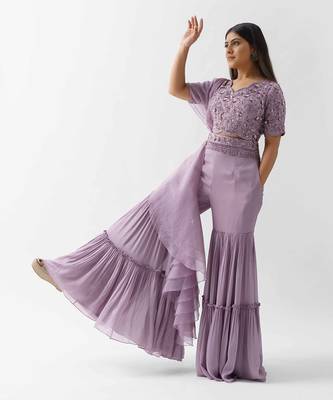 Mauve sharara set 3