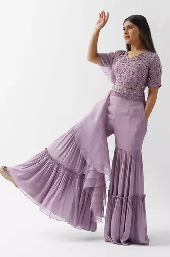 Mauve sharara set