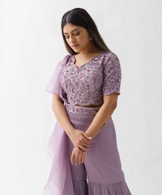 Mauve sharara set 4