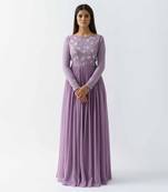 Mauve georgette crepe dress