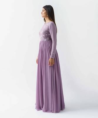 Mauve georgette crepe dress 2