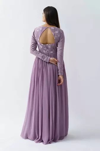Mauve georgette crepe dress