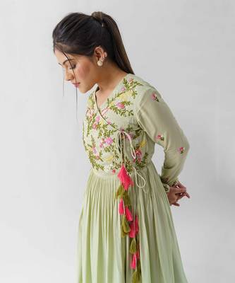 Green angrakha dress 3