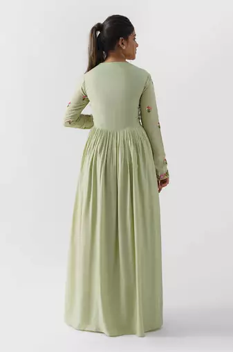 Green angrakha dress