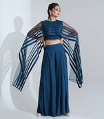 Blue flared pant set