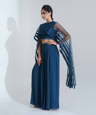 Blue flared pant set 2