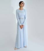 Light blue flared pant set