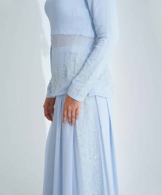 Light blue flared pant set 4