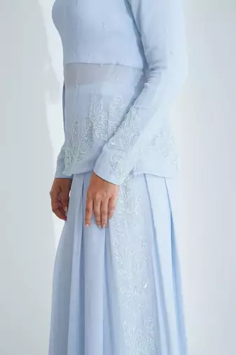 Light blue flared pant set
