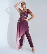 Dark mauve and pink pant set