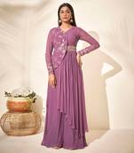 Mauve flared pant set