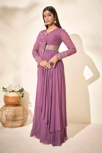Mauve flared pant set