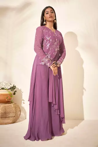 Mauve flared pant set