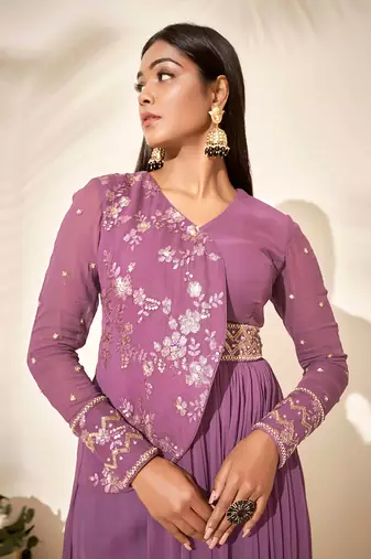 Mauve flared pant set