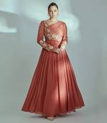 Orange georgette crepe dress