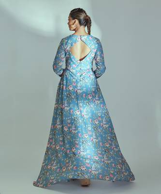 Blue hand embroidered pant set 2