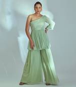 Green georgette pant set