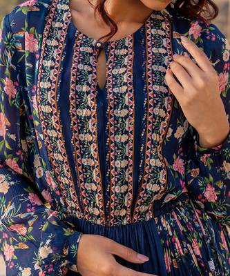 Navy blue casual dress 2