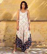 Off white & navyblue jumpsuit