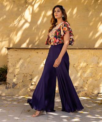 Purple georgette pant set 2