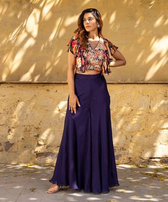 Purple georgette pant set 3