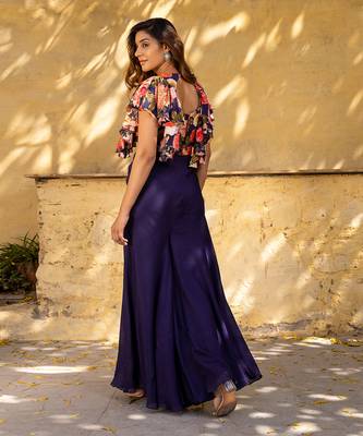 Purple georgette pant set 5