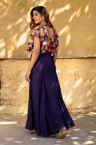 Purple georgette pant set