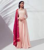 Light pink georgette crepe anarkali