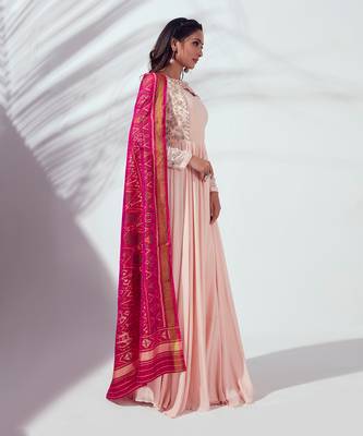 Light pink georgette crepe anarkali 3