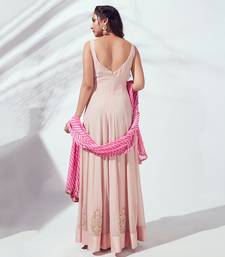 Pink georgette crepe anarkali
