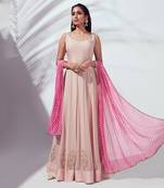 Pink georgette crepe anarkali
