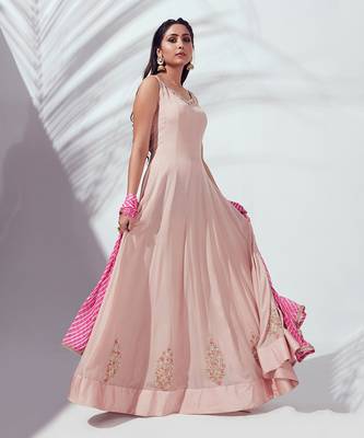 Pink georgette crepe anarkali 4