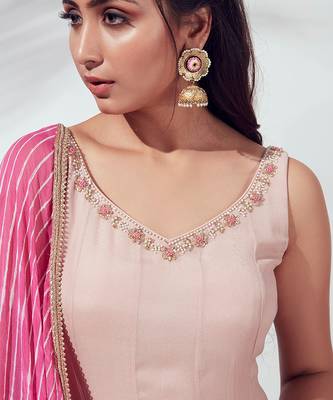 Pink georgette crepe anarkali 5
