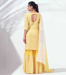 Yellow georgette sharara set