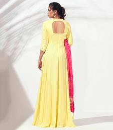 Yellow georgette crepe anarkali