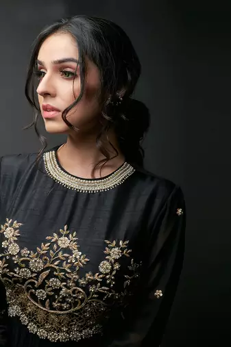 Black silk anarkali