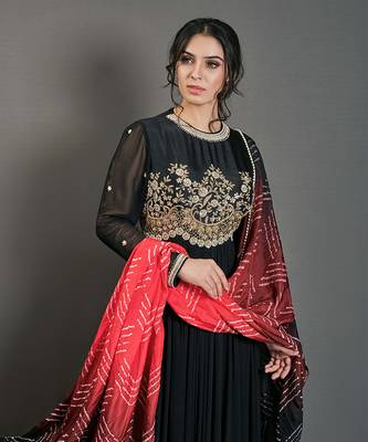 Black silk anarkali 3