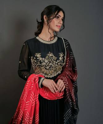 Black silk anarkali 4