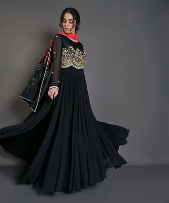 Black silk anarkali 1